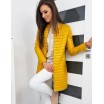 Trendová dlouhá dámská přechodná bunda žluté barvy