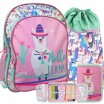 Veselá školní taška v růžové barvě s lamou