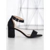 Semišové dámske sandále v čiernej farbe