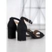 Semišové dámske sandále v čiernej farbe