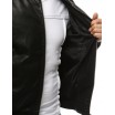 Černá pánská kožená bomber bunda se zapínáním na zip
