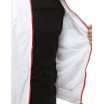 Bílá pánská přechodná bunda s červeným zipem