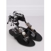 Vázané dámské sandály v černé barvě na léto