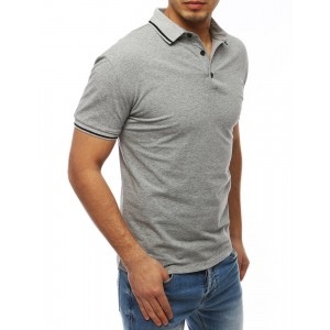 Moderní pánské tričko s límečkem v šedé barvě