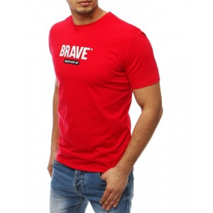 Originální pánské tričko s krátkým rukávem v červené barvě