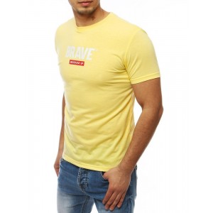 Žluté pánské tričko s nápisem BRAVE