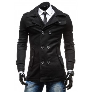 Pánský kabát černé barvy