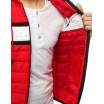 Moderní pánská vesta s kapucí v červené barvě