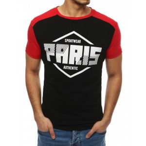Pánské černé tričko s originálním potiskem PARIS