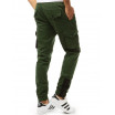 Moderní pánské zelené jogger kalhoty s bočními kapsami
