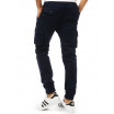 Stylové pánské modré jogger kalhoty s kapsami