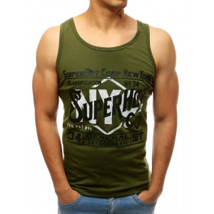 Moderní zelené pánské tričko na léto s nápisem SUPER HOT