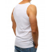 Bílé pánské tričko bez rukávů s potiskem na přední straně