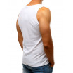 Stylové pánské bílé tričko bez rukávů s módní potiskem