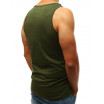 Moderní pánské zelené tričko bez rukávů s potiskem