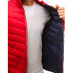 Červená pánská přechodná bunda na zip bez kapuce