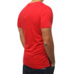 Červené pánské tričko s krátkým rukávem a nápisem