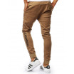 Trendy pánské hnědé jogger kalhoty s nápisem