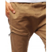 Trendy pánské hnědé jogger kalhoty s nápisem