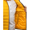 Krásná žlutá pánská přechodná bunda bez rukávů s kapucí