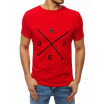 Moderní pánské tričko v červené barvě s potiskem