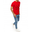 Moderní pánské tričko v červené barvě s potiskem