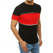 Pánské černé tričko s výraznou červenou barvou a kapsou