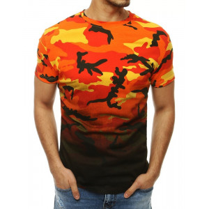 Módní pánské neonově oranžové army tričko