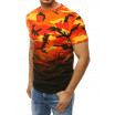 Módní pánské neonově oranžové army tričko