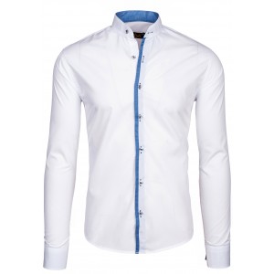 Bílá pánská košile s modrým pruhem