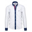 Pánská bílá košile s modrým lemováním