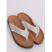 Letní dámské bílé pantofle s kamínky