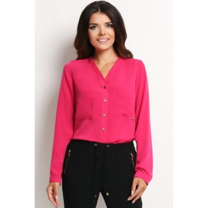 Růžová dámská košile s knoflíky