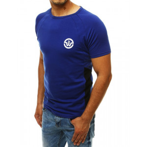 Stylové pánské tričko s krátkým rukávem v modré barvě