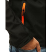 Černá pánská přechodná bunda s kapucí s oranžovou barvou
