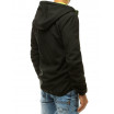 Černá pánská přechodná bunda na zip s kapucí