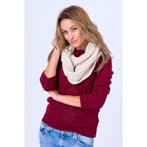 Pletený svetr v bordó barvě