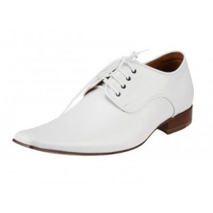 Pánské kožené společenské boty bílé 42