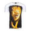 Pánské tričko bílé barvy s motivem lva
