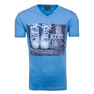 Booze Shoes pánské tričko ve světle modré barvě