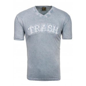 Moderní pánské tričko v šedé barvě s nápisem