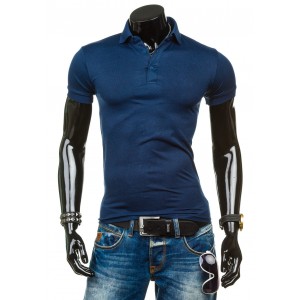Pánské polo tričko tmavě modré barvy s krátkým rukávem