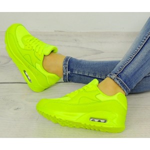 Dámské neonové boty pro volný čas v zelené barvě