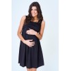Letní těhotenské šaty v černé barvě