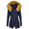 Modrá dámská zimní bunda s kapucí