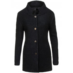 Kabát dámský černé barvy bez kapuce