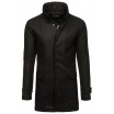 Elegantní pánský kabát v černé barvě bez kapuce