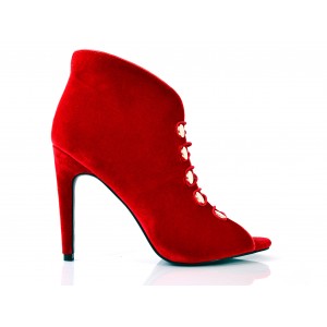 Dámské boty červené barvy s otevřenou špičkou