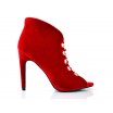 Dámské boty červené barvy s otevřenou špičkou