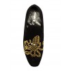 Pánské kožené mokasíny černé se zlatým ornamentem COMODO E SANO